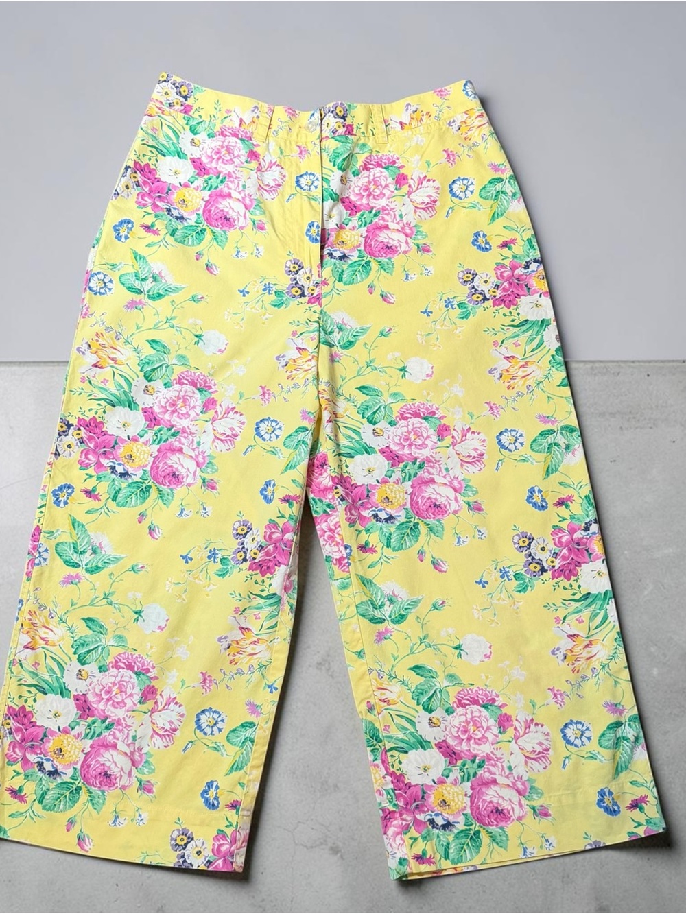 Lauren Ralph Lauren Vintage Yellow Floral Cropped Pants size 8 - Picture 2 of 12